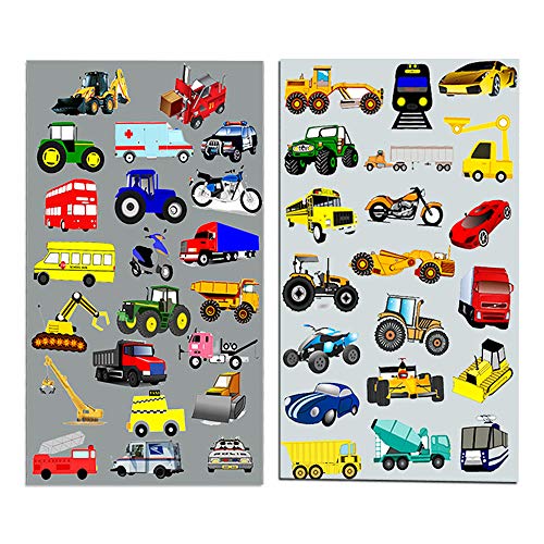 Crenstone Cars and Trucks Stickers Party Supplies Pack Toddler - Over 160 Stickers for Toddler Boys and Girls (Cars, Fire Trucks, Construction, Buses & More!) - Image 4