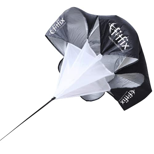 Fitfix® Nylon Fabric 40" Resistance Training Speed Running Chute for Fitness Training Football Soccer Tennis Basketball (Black) - Image 1
