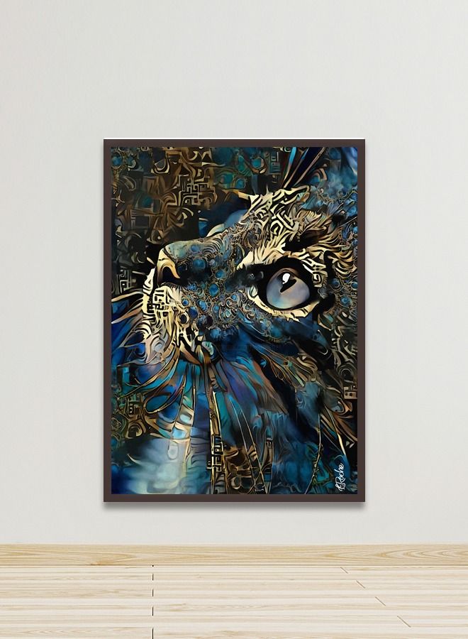 Marktna Canvas Wall Art For Wall Decoration Animal Design With A Hollow Brown Frame Size 120x80cm One Piece - Image 1