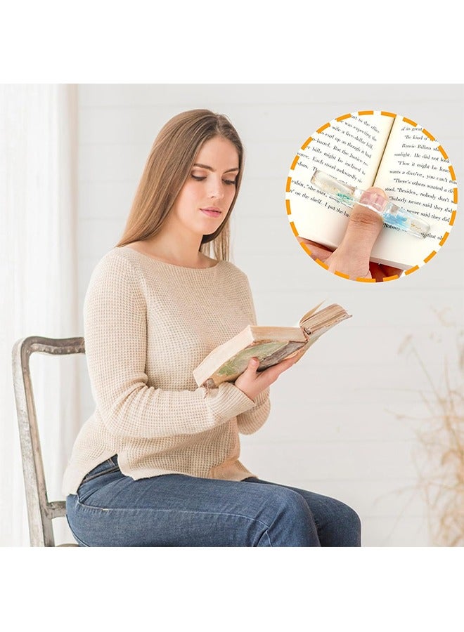 Generic 2Pcs Book Page Holder, Dried Flower Resin Book Holders for Reading, Thumb Ring, Page Holder, Flower Bookmarks, Reading Accessories for Readers Book Lovers Bookworm Bookmarks  - Image 5