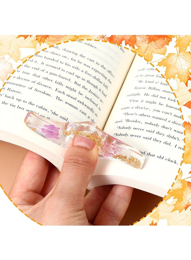 Generic 2Pcs Book Page Holder, Dried Flower Resin Book Holders for Reading, Thumb Ring, Page Holder, Flower Bookmarks, Reading Accessories for Readers Book Lovers Bookworm Bookmarks  - Image 4