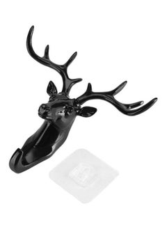 NIBEMINENT Qiangtie Deer Head Wall And Door Hook Black 18.5x17centimeter  - Image 1