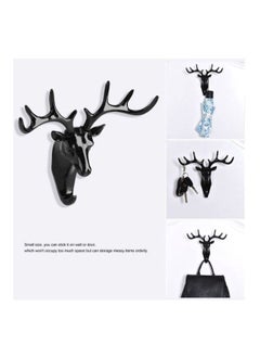 NIBEMINENT Qiangtie Deer Head Wall And Door Hook Black 18.5x17centimeter  - Image 2