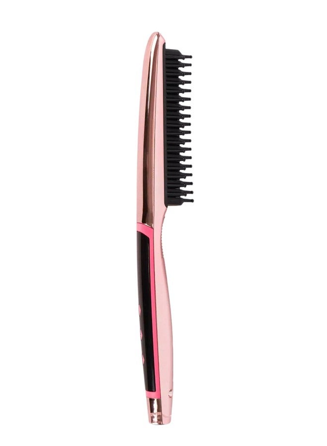 Calista Triangl Pro Heated Detailer Brush - Straighten, Flip & De-Frizz Hair, Ionic & Ceramic, All Hair Types, Rose Gold - Image 1
