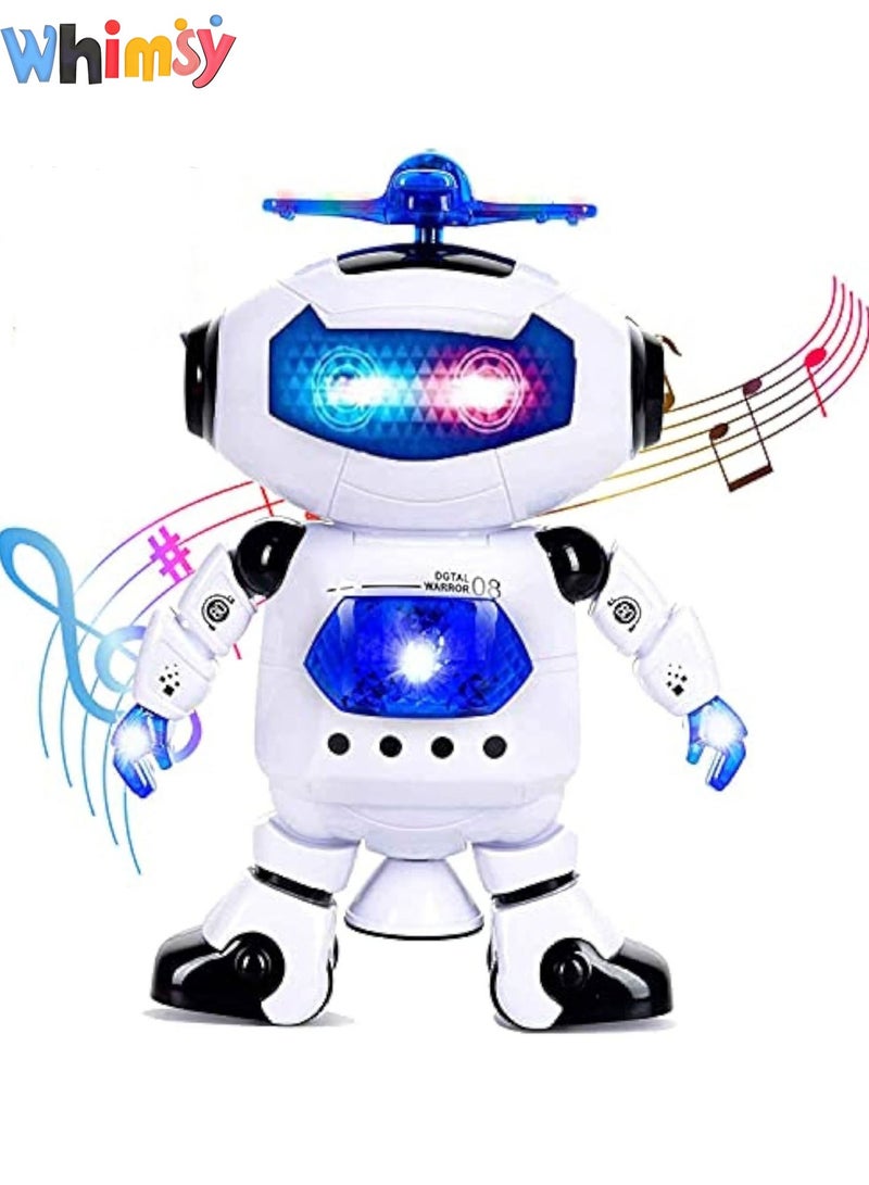 Whimsy Musical Walking Dancing Robot Toy for Kids, Flashing Lights, 360° Body Spinning, Toddlers Bosys Girls Fun Figure Game for Kids Boys Girls gifts - Image 1