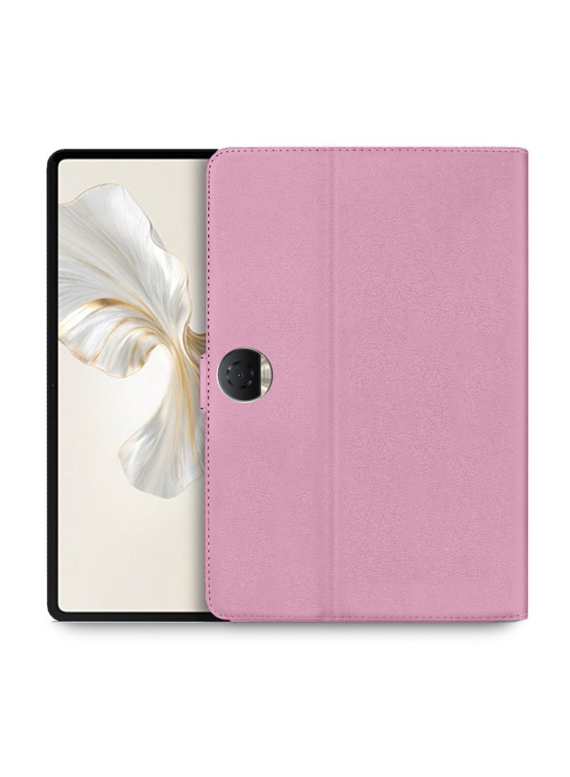 اوميكر غطاء حقيبة Honor Pad 9 مقاس 12.1 بوصة 2023 من الجلد الصناعي مع إغلاق مغناطيسي - وردي فاتح - Image 1