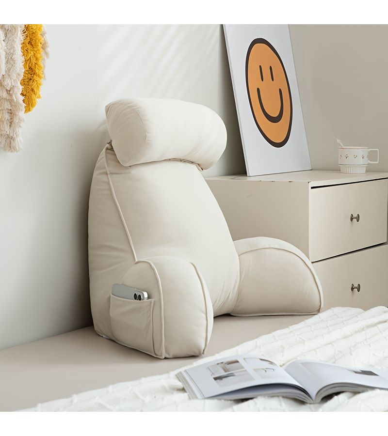 A Thickened Multifunctional Adjustable Lumbar Support Cushion Hakimi Reading Cushion Light Gray Floor Pillow Backrest for Bedroom Living Room Bedside Bay Window Dormitory - Image 4