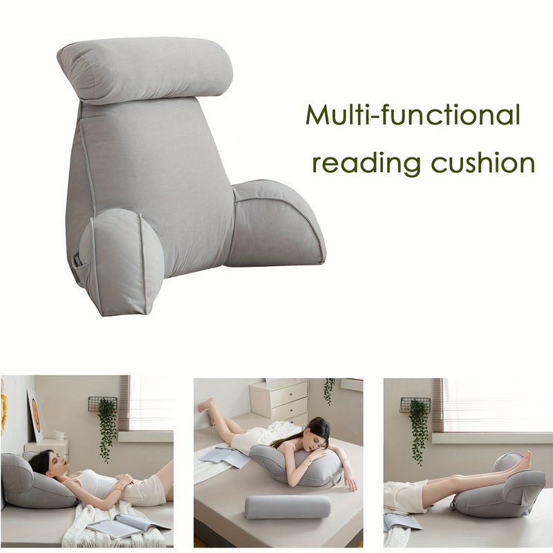 A Thickened Multifunctional Adjustable Lumbar Support Cushion Hakimi Reading Cushion Light Gray Floor Pillow Backrest for Bedroom Living Room Bedside Bay Window Dormitory - Image 2