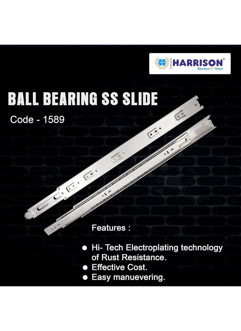 Harrison Harrison Telescopic Ball Bearing Slide 1589 Drawer Channel Stainless Steel 22 inch Soundless Modular Kitchen Drawer Slides Rust Free Load Bearing Capacity 35 kg Furniture Hardware  - Image 3