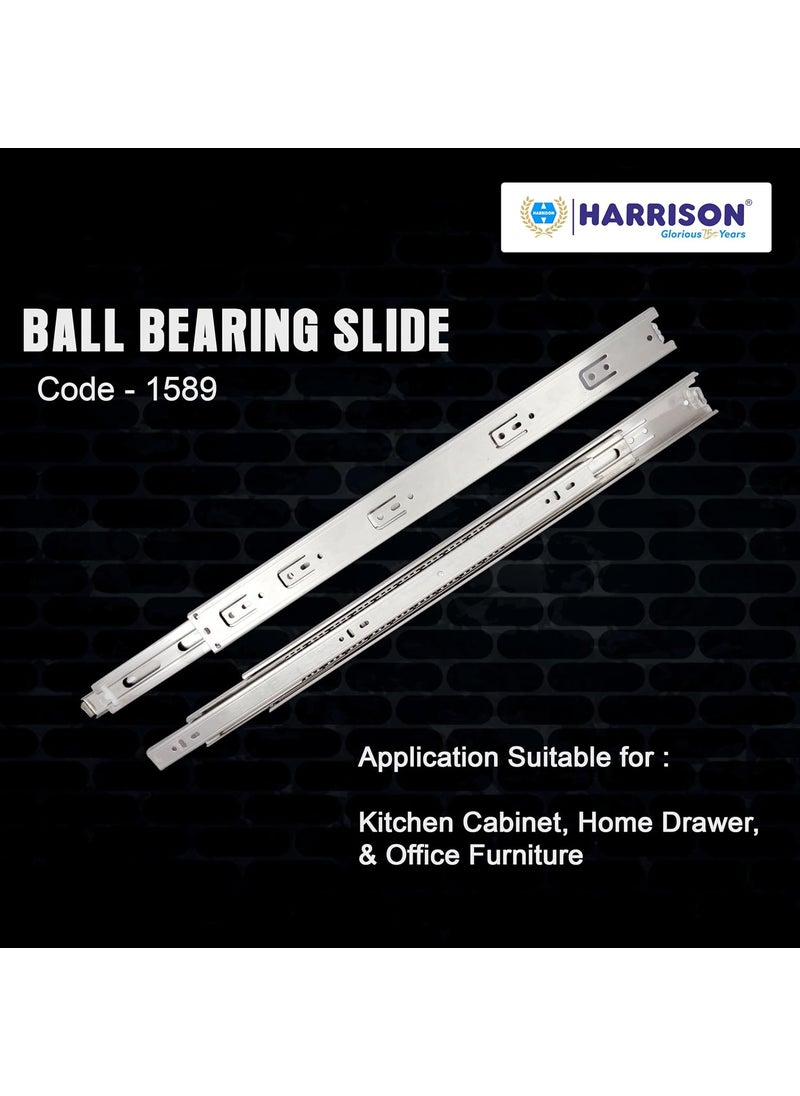 Harrison Harrison Telescopic Ball Bearing Slide 1589 Drawer Channel Stainless Steel 22 inch Soundless Modular Kitchen Drawer Slides Rust Free Load Bearing Capacity 35 kg Furniture Hardware  - Image 4