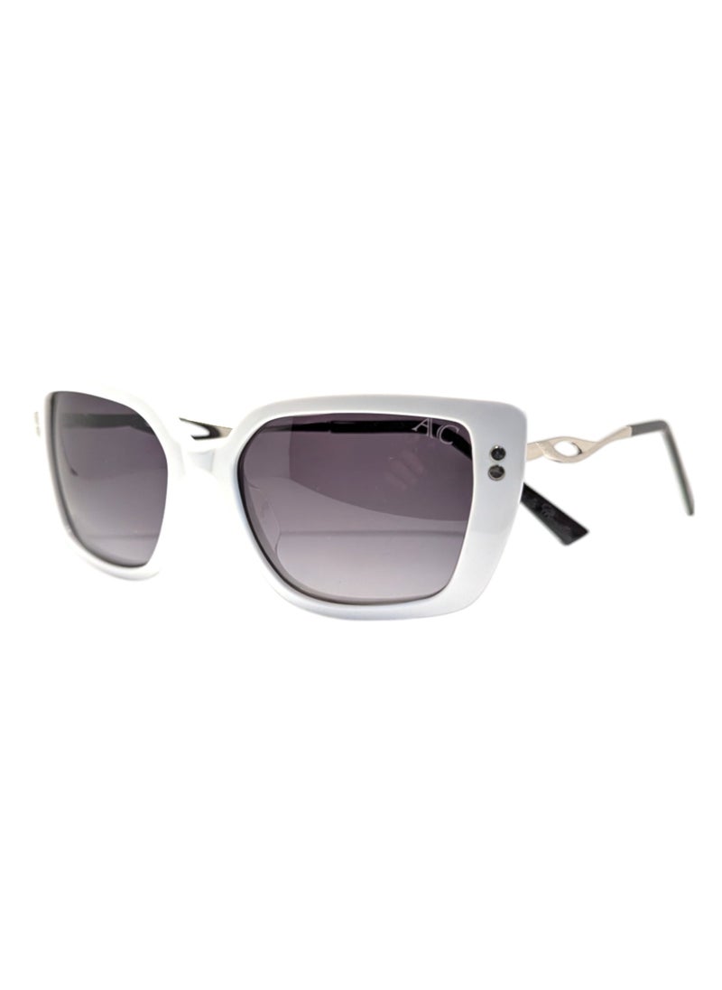 Armando Cavelli - Authentic Armando Cavelli sunglasses, crafted from carefully selected premium acetate for a luxurious look and longevity with extensive use. This model combines modernity and classic style, with a raw white acetate front and silver -plated metal temples to complete your luxury look. Comes with premium polymer lenses offer UV400 protection in a gradient grey. - Image 1