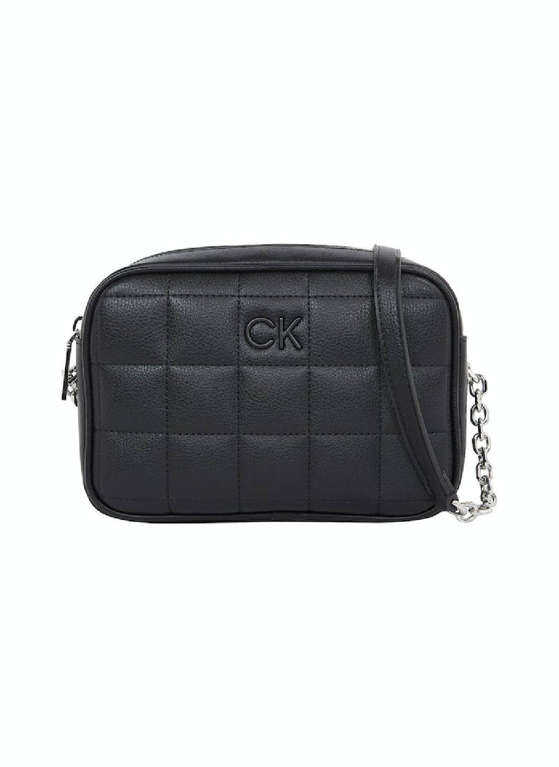CALVIN KLEIN - Women's Quilted Crossbody Bag -  quilted faux leather exterior, Black - Image 1
