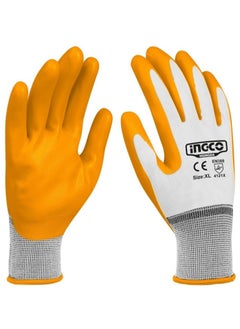 INGCO Nitrile Oil Resistant Rubber Safety Gloves, Elasyic cuff, For Hand Protection, Size: XL, Model : HGNG04  - Image 1