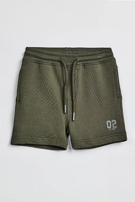 R&B Print Detail Knitted Shorts with Drawstring Waist