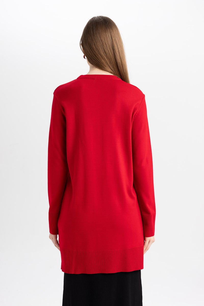 DeFacto Woman Regular Fit Crew Neck Slit Basic Pullover Tunic  - Image 5