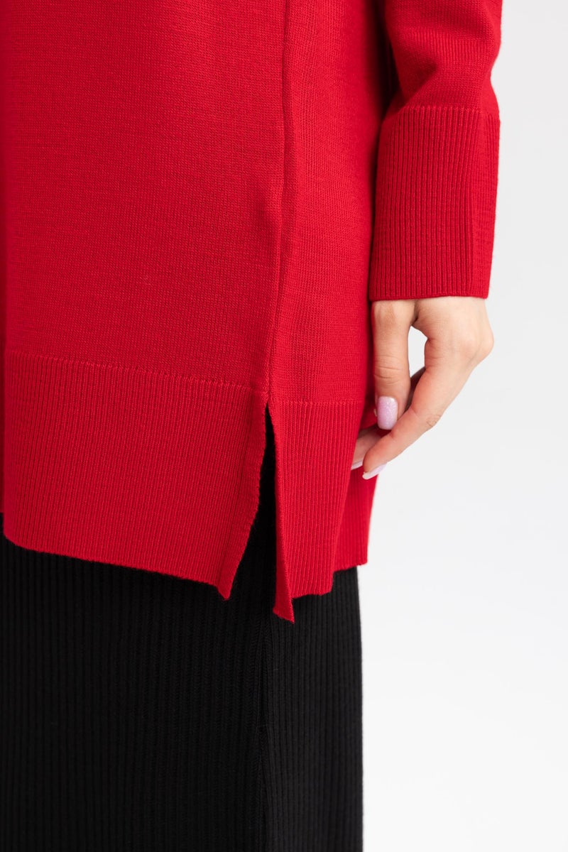 DeFacto Woman Regular Fit Crew Neck Slit Basic Pullover Tunic  - Image 4