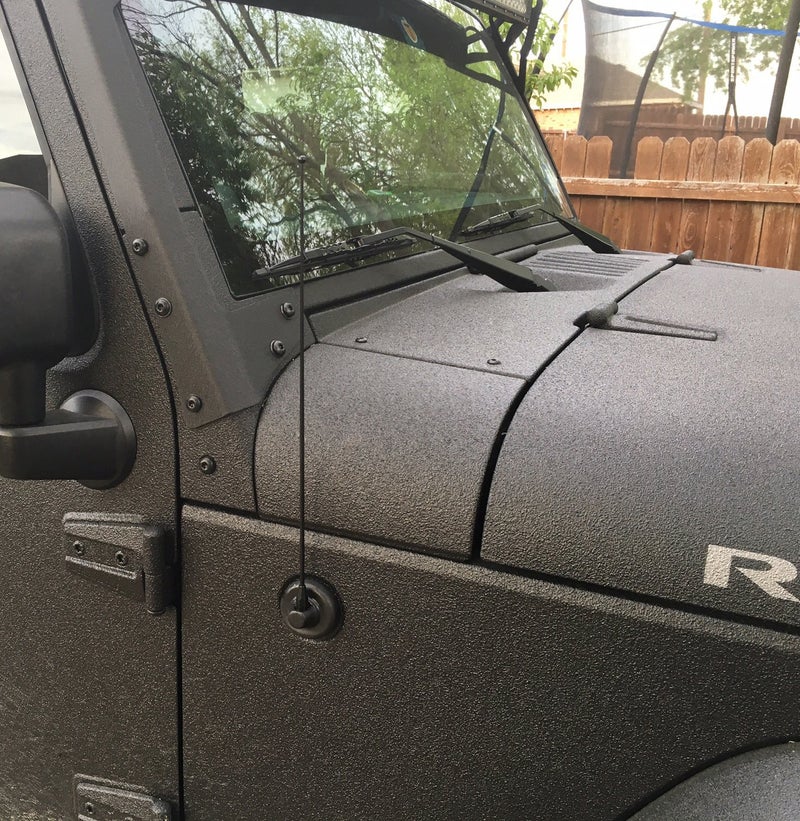 AntennaMastsRus - 15 Inch Black Antenna is Compatible with Jeep Wrangler JK - JL | Gladiator (2007-2024) - USA Stainless Steel Threading - Spiral Wind Noise Cancellation - Spring Steel Construction - Image 3