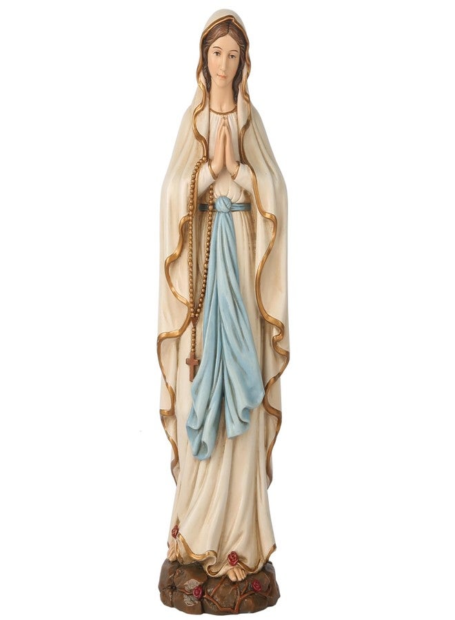 BC BUILDCLASSIC BC Catholic Our Lady of Lourdes Statue, Blessed Virgin Mary Mother Figure for Home Altar, Religious Gifts to Mom, Inspirational Home décor, 10" H, Renaissance Sculpture Handmade by Buildclassic - Image 1