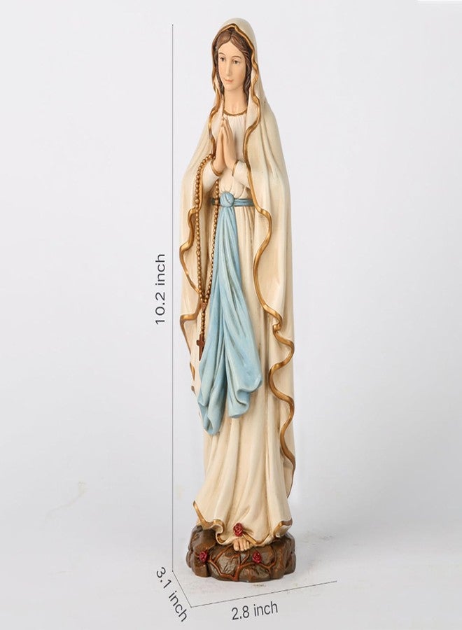 BC BUILDCLASSIC BC Catholic Our Lady of Lourdes Statue, Blessed Virgin Mary Mother Figure for Home Altar, Religious Gifts to Mom, Inspirational Home décor, 10" H, Renaissance Sculpture Handmade by Buildclassic - Image 3