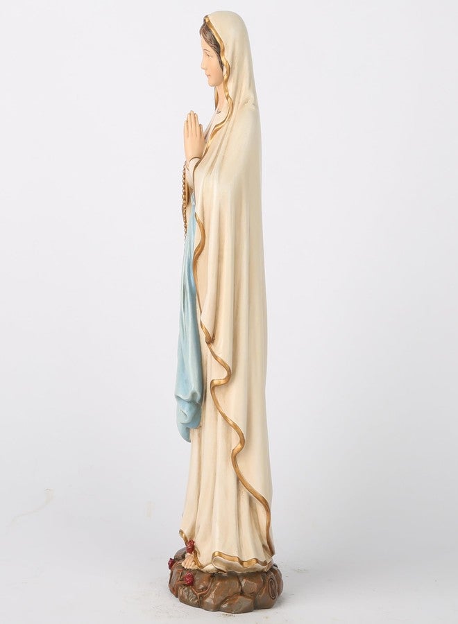 BC BUILDCLASSIC BC Catholic Our Lady of Lourdes Statue, Blessed Virgin Mary Mother Figure for Home Altar, Religious Gifts to Mom, Inspirational Home décor, 10" H, Renaissance Sculpture Handmade by Buildclassic - Image 5
