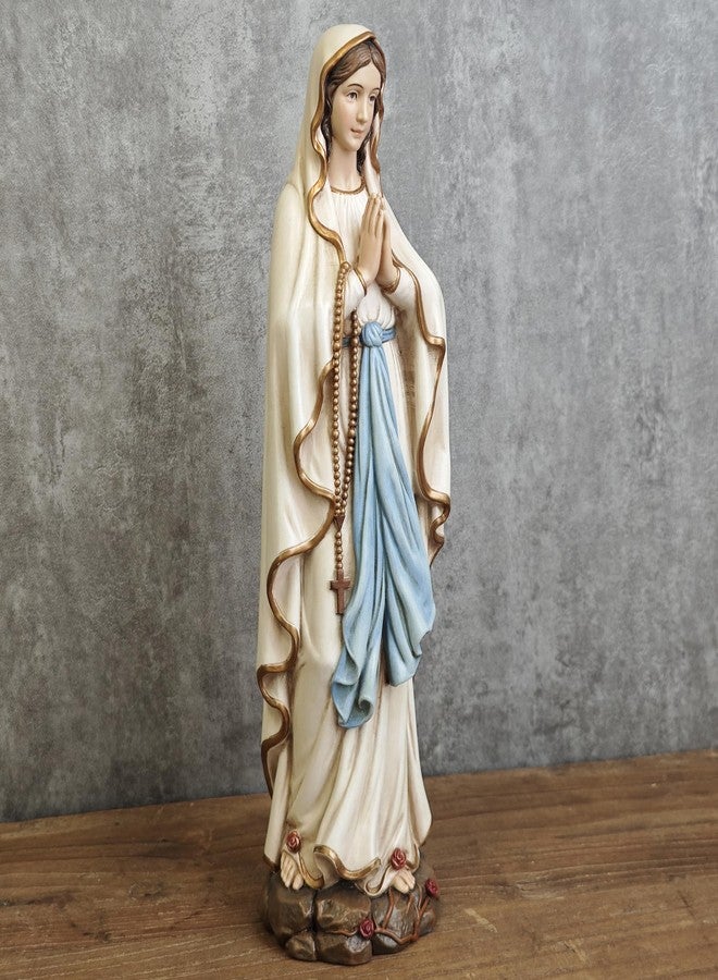 BC BUILDCLASSIC BC Catholic Our Lady of Lourdes Statue, Blessed Virgin Mary Mother Figure for Home Altar, Religious Gifts to Mom, Inspirational Home décor, 10" H, Renaissance Sculpture Handmade by Buildclassic - Image 4