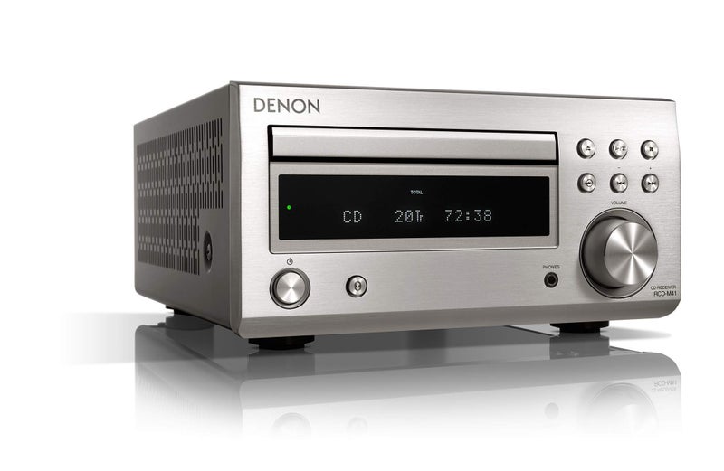 Denon RDCM41DAB Hifi Receiver with CD Player, Audio Receiver for HiFi, Bluetooth, 2x30W + Subwoofer PreOut, FM Radio/DAB/DAB+ Tuner, 2x Digital Optical Input & 1x Headphone Output - Silver - Image 1