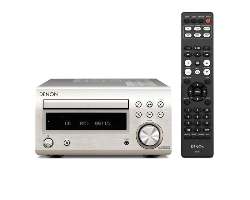 Denon RDCM41DAB Hifi Receiver with CD Player, Audio Receiver for HiFi, Bluetooth, 2x30W + Subwoofer PreOut, FM Radio/DAB/DAB+ Tuner, 2x Digital Optical Input & 1x Headphone Output - Silver - Image 2