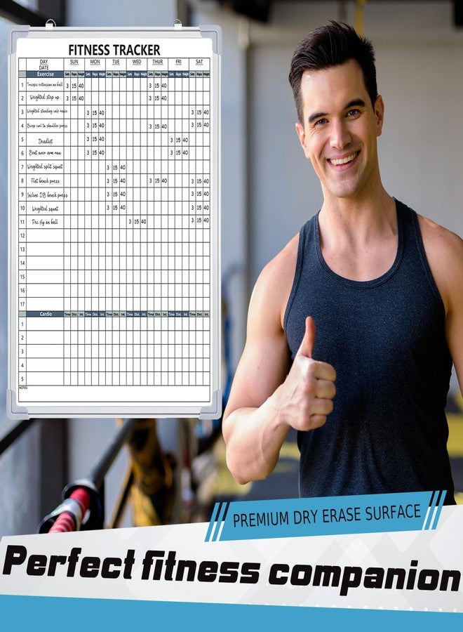 Lincia 18 x 24 Inch Fitness Tracker Whiteboard Workout Calendar for Home Gym Dry Erase Planner Hanging Removable to Do List for Wall Whiteboard with Aluminum Frame for Gym Program(Style B) - Image 3