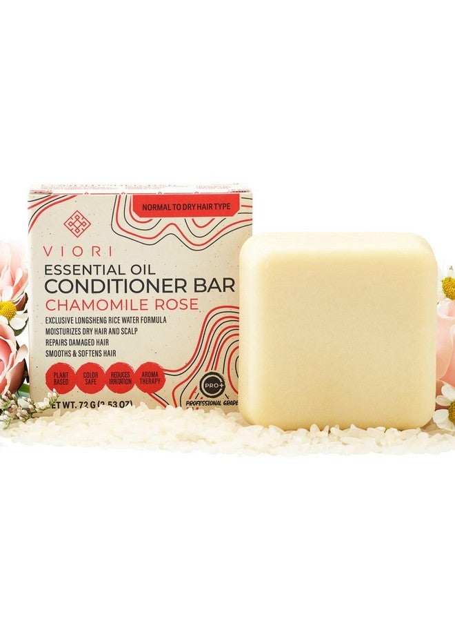 Viori Chamomile Rose Essential Oil Conditioner Bar Made With Rice Water Handcrafted All Natural Organic Conditioner - Image 1