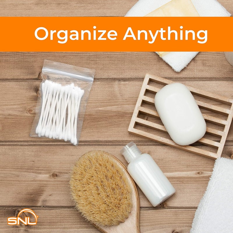 SNL Quality Zipper Lock Reclosable Clear Disposable Plastic Bags, Strong | 3" X 4" - 2 MIL - 1,000 Bags - Image 3