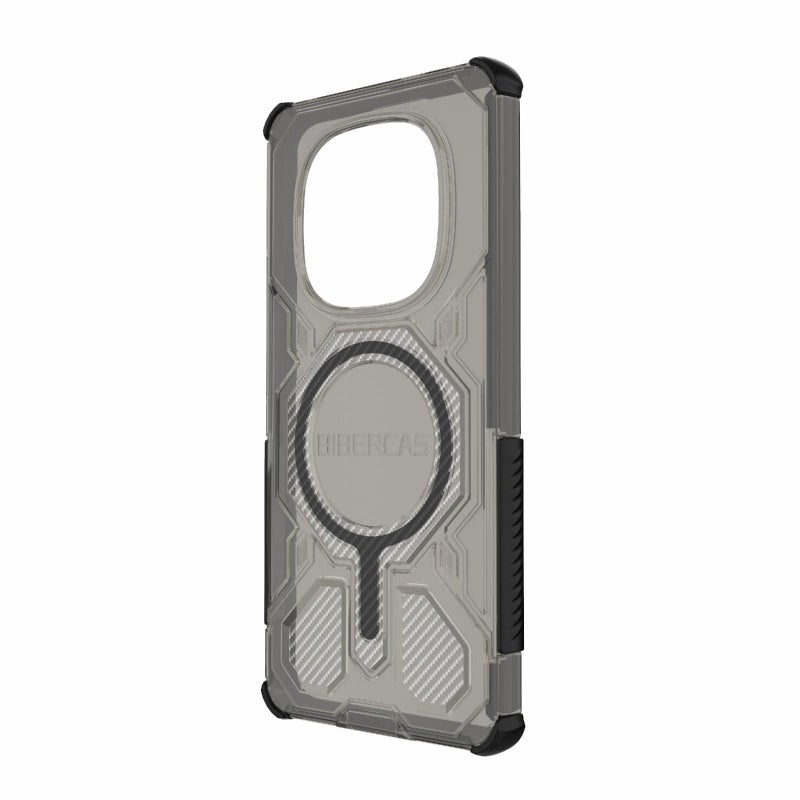 BIBERCAS For Redmi Note 14 Pro+ 5G Transparent Color Series Magsafe Air Bag Shockproof Phone Case(Black) - Image 3