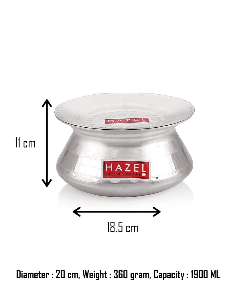 HAZEL Aluminium Hammered Finish Biryani Handi with Lid | Rice Cooking Pot 1900 ML - Image 4