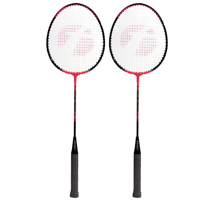 FEROC Pink Organic Light Badminton Racket Aluminum Set of 2 with 3 Pieces Feather shuttles with Full Cover Badminton kit - Image 2