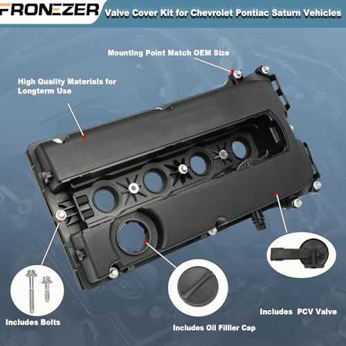 FRONEZER Engine Valve Cover with Gaskets Bolts Oil Filler Cap Compatible with 2011-2020 Chevy Cruze Sonic Trax Aveo, 2008-2009 Saturn Astra, 2009-2010 Pontiac G3 1.6L 1.8L Replace# 55558673 55564395 264-920 - Image 5
