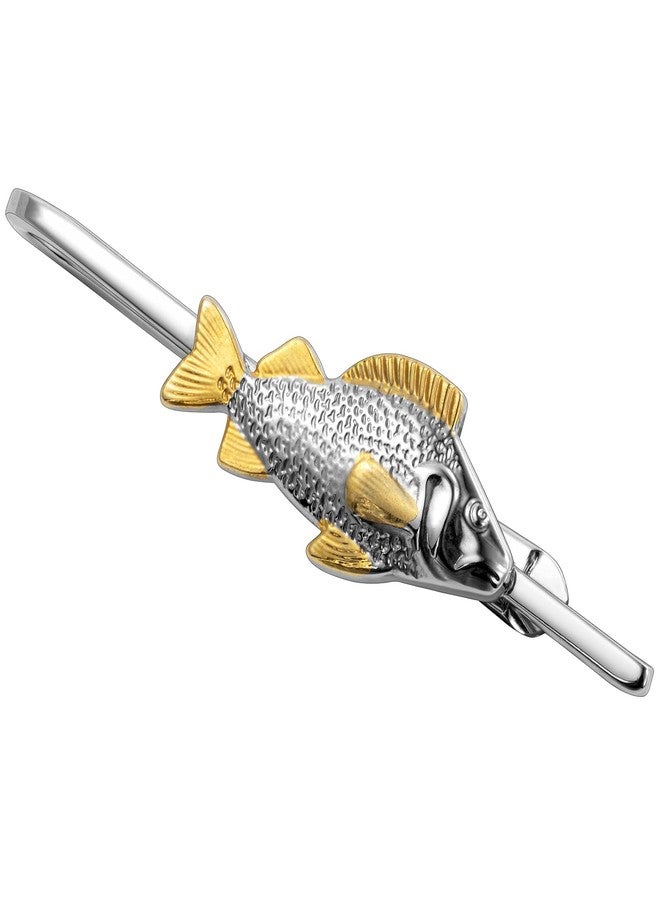 HAWSON Fish Tie Clip for Men Unique, Skinny Silver Tie Bar 2 Inch, Animal Tie Pin for Theme Wedding Shirts, Nautical Fishermen Captains Gift - Image 1