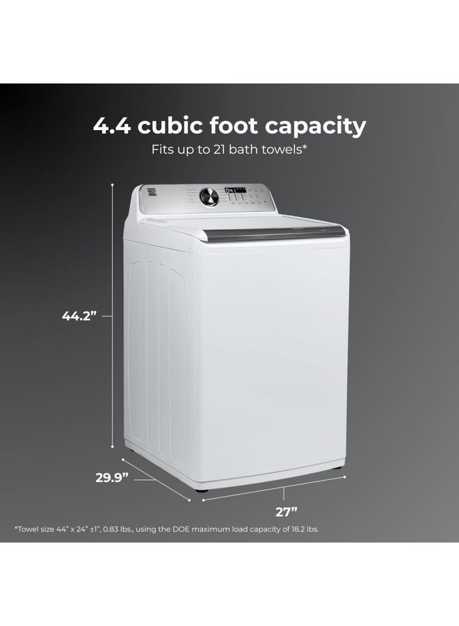 Kenmore 4.4 cu. ft. Top Load Washer with Triple Action Agitator for Tough Dirt & Stains-Reduce Laundry Time with Accela and Express Wash-LED, White - Image 2