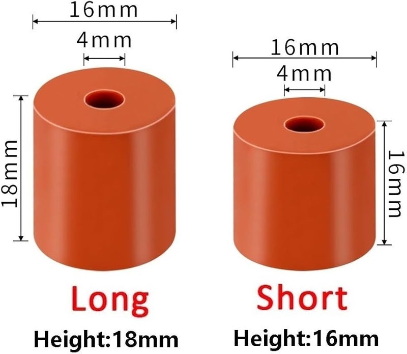 Black 3D Printer Silicone Solid Spacer Set 4 Sets 3 Long 1 Short Heatbed Leveling Columns Stable Installation - Image 4
