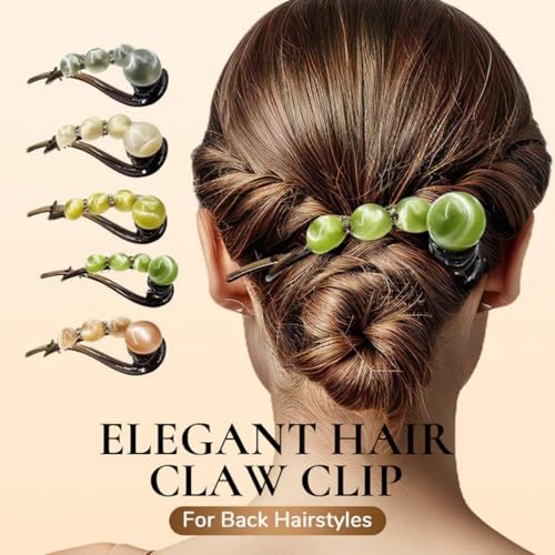 MTRoyaldia Elegant Hair Clip –Interpret Butterfly Tears Tassel Hair Clip, Cat’s Eye Bead Accent, Lightweight & No-Snag Design, Painless All-Day Hold, Daily-Use Accessory (5PCS) - Image 2