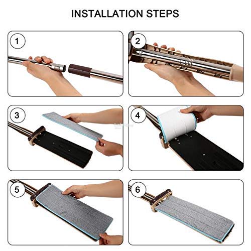 SEASPIRIT Multifunctional Stainless Steel Microfiber Floor Cleaning Healthy Mop with Removable Washable Pad and Integrated Water Spray Mechanismmop for Cleaning FloorSpray mopMulticolour - Image 5