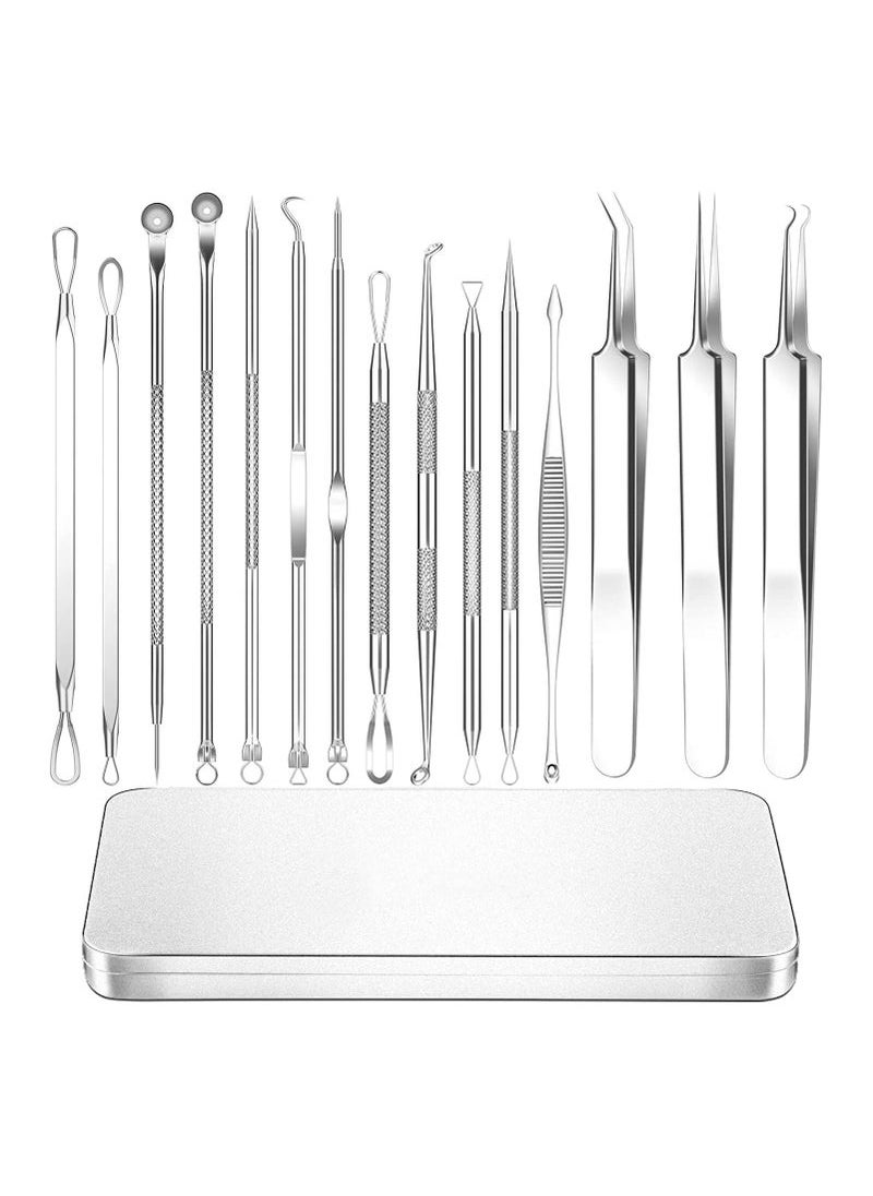 Generic 15 PCS Blackhead Remover Tools, Acne Extractor Tool, Professional Stainless Pimple Acne Blemish Removal Tools Set  - Image 1