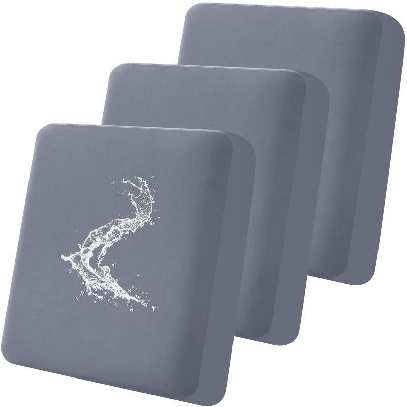 Smiry Waterproof Couch Cushion Covers Stretch Washable Sofa Cushion Cover Soft Sofa Slipcover Elastic NonSlip Furniture Protector for Pets Kid 3 Pack Grey
