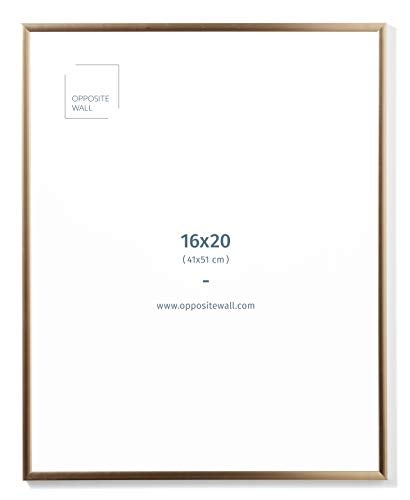 Opposite Wall Aluminium Metal Picture Frame 16x20 in  41x51 cm Gold Sleek Matte Lightweight Shatterproof and Durable Perfectly Crafted for Picture Poster Photo and Collage Displays