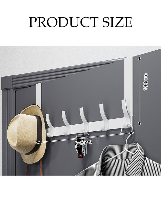 Over The Door Hooks，Heavy Duty Over The Door Hooks，12 Hooks，Strong Load-Bearing Capacity, Stable and Durable，Space Saving ,for Hanging Clothes,Coats,Bags,Towels and Hat,White - Image 2