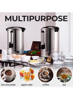 REFURA Water Urn Boiler, 30 Litre Capacity Making Up To 100 Cups In One Use, Stainless Steel, Lockable Lid, External Water Gauge And Cool Touch Handles For Safety, 2500W Silver RE-11613  - Image 3