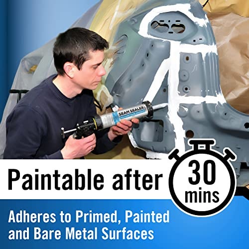 Berkland Polyurethane Seam Sealer Automotive Compound Kit - Durable & Flexible Auto Body Filler - Seam & Joint Compound for Bare, Primed or Painted Surfaces - Automotive Seam Sealer White - RV Roof Sealant - Image 3