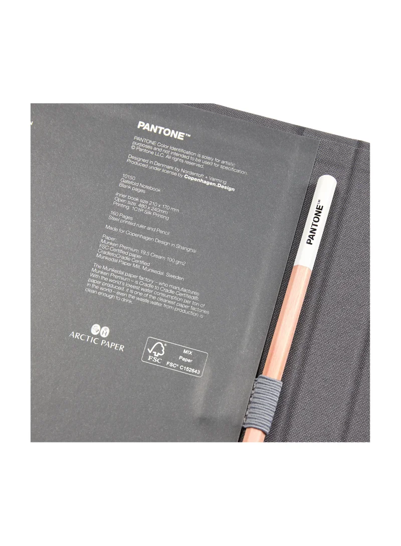 Pantone Premium Notebook with Pencil – Perfect for Notes & Ideas – Grey
