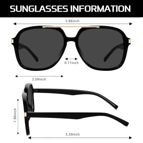 GUVIVI Retro Aviator Sunglasses for Women Men 2026 Square Top Bar Sun Glasses Sunnies 70s Lightweight Shades - Image 4