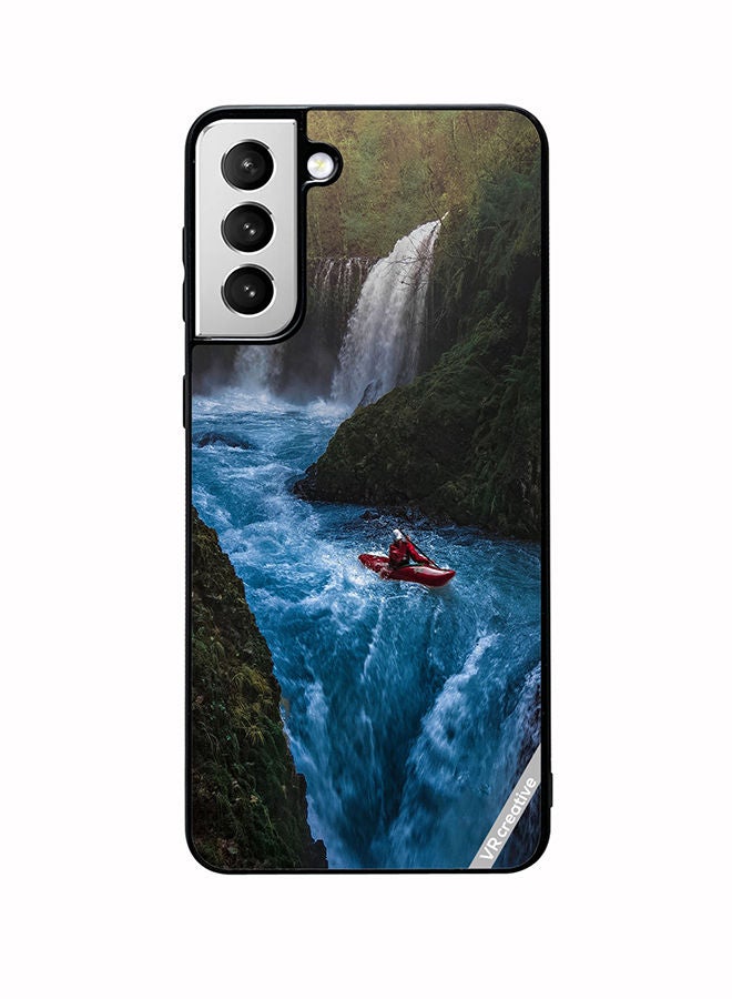 VR CREATIVE Protective Case Cover For Samsung Galaxy S22 Plus 5G Bluish Waterfall Design Multicolour - Image 1
