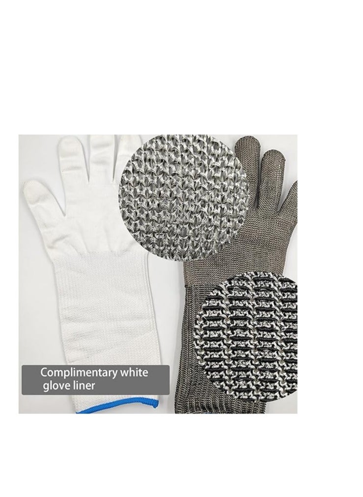 SYOSI 🔪 Food Grade: To be defined as food grade, materials need to be non-toxic and safe for consumption. Chain glove is professionally certified as food grade. Also the excellent wet and dry grip makes it  - Image 5