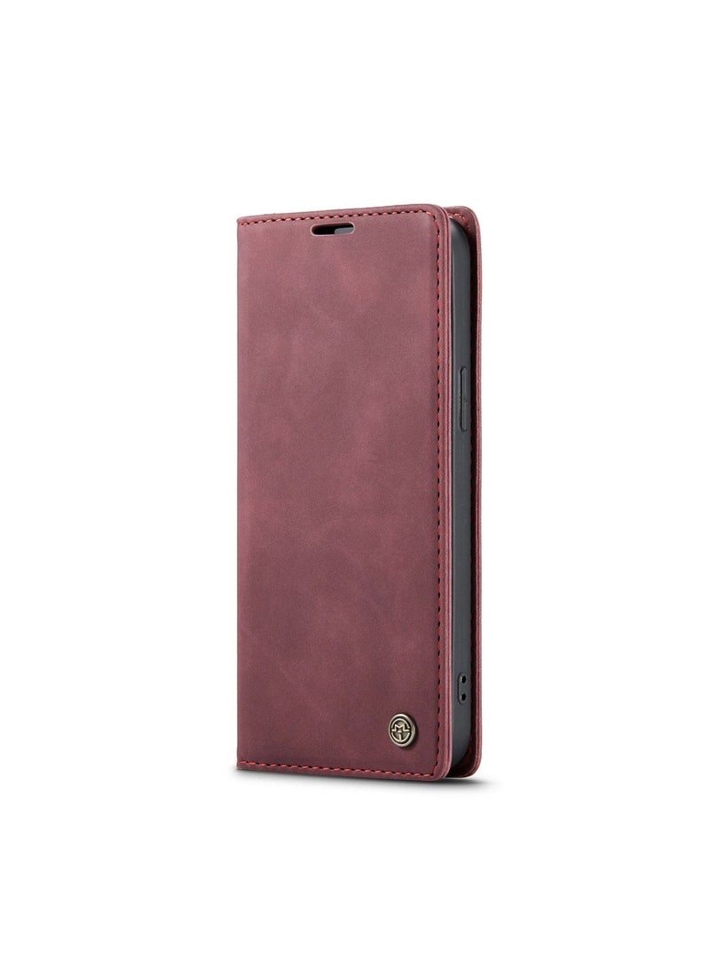 CaseMe - iPhone 15 Plus Leather Case Wallet Flip Cover Card Slots Magnetic Closure Stand Phone Holder Function Fold Shockproof Protective Full Protection Anti-drop Anti-scratch Accessory For iPhone 15 Plus - Image 1